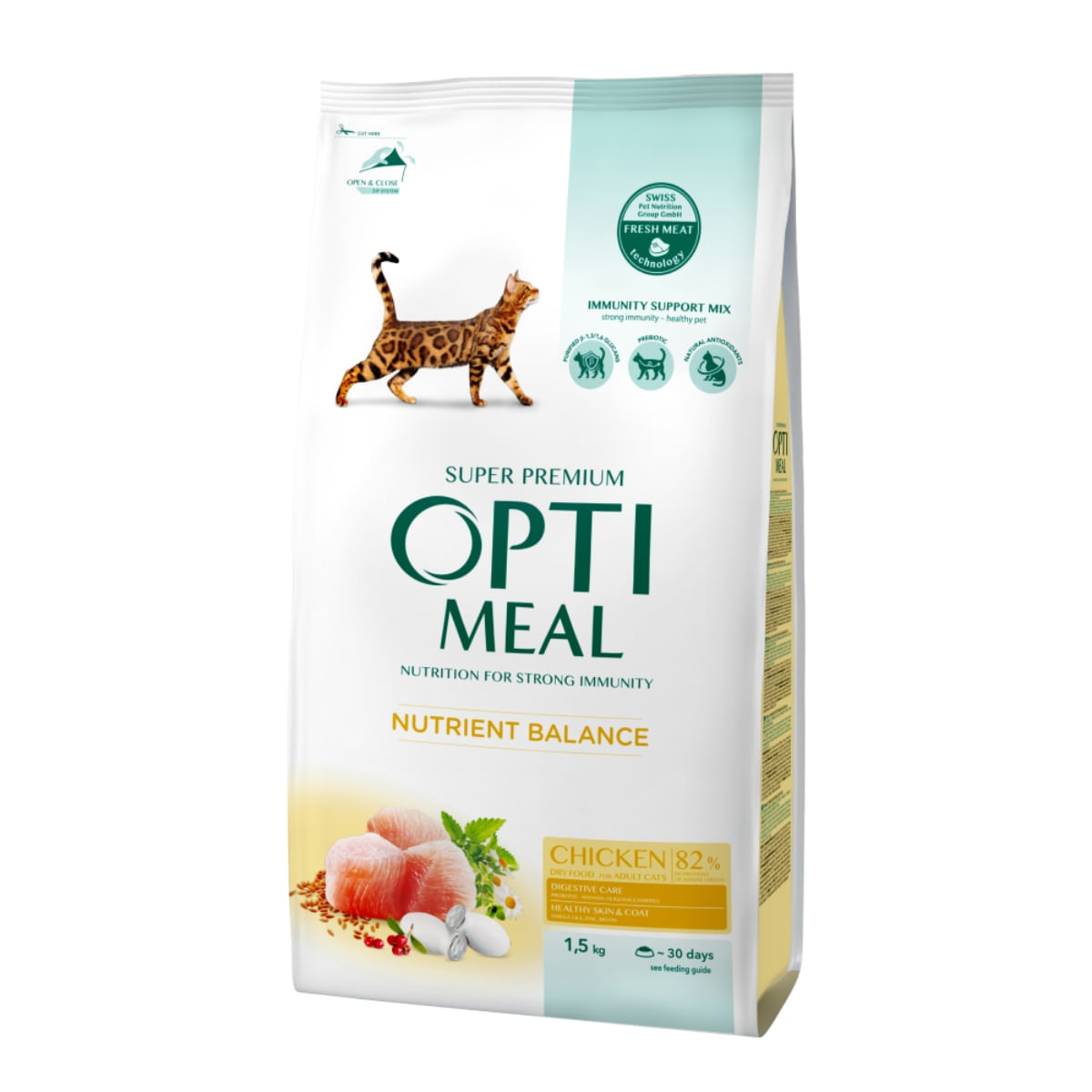 OPTIMEAL, Pui, hrană uscată pisici, 1.5kg - 1 | YEO