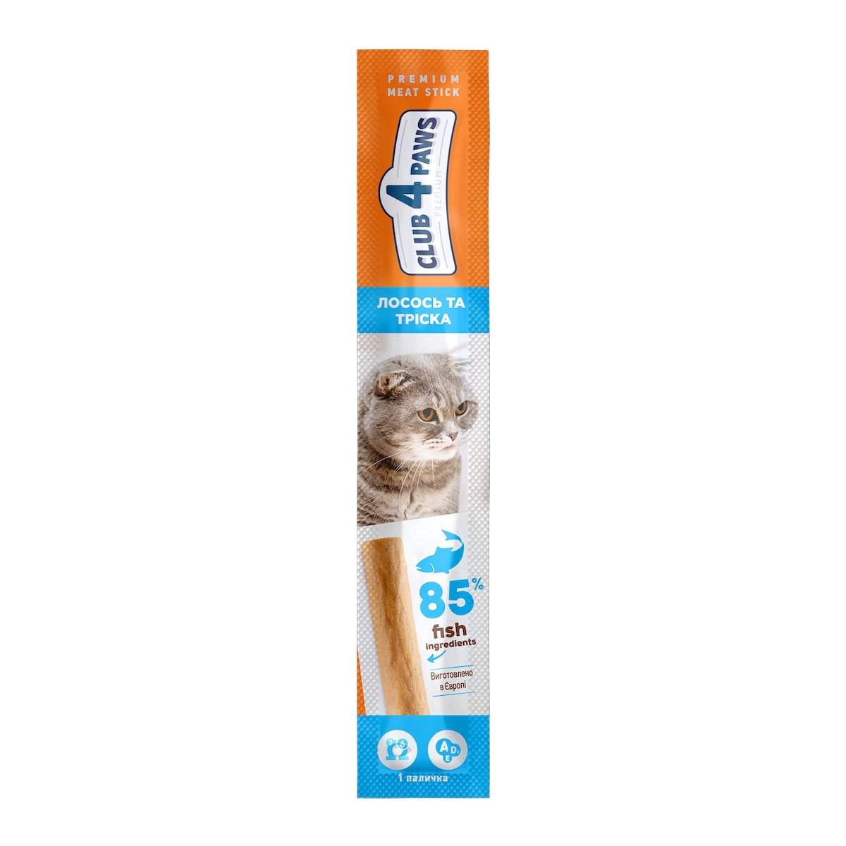 CLUB 4 PAWS Premium Stick, recompense pisici, Baton, Somon și Cod, 5g CLUB 4 PAWS Premium Stick, recompense pisici, Baton, Somon și Cod, bax, 5g x 10buc