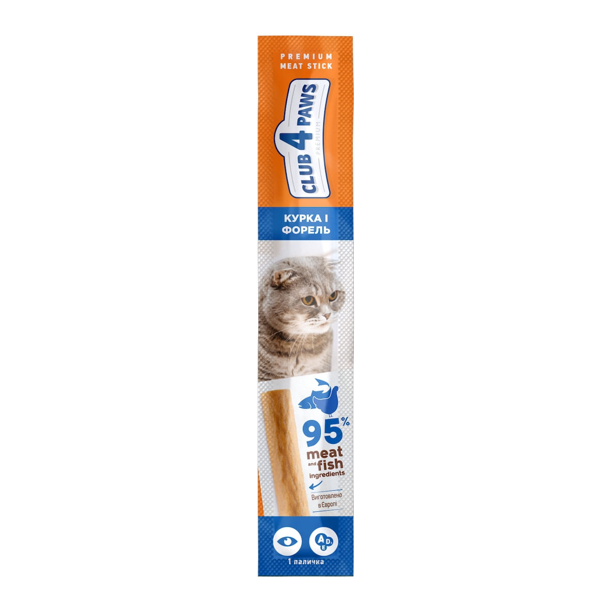 CLUB 4 PAWS Premium Stick, recompense pisici, Baton, Găină și Păstrăv, 5g CLUB 4 PAWS Premium Stick, recompense pisici, Baton, Găină și Păstrăv, bax, 5g x 10buc