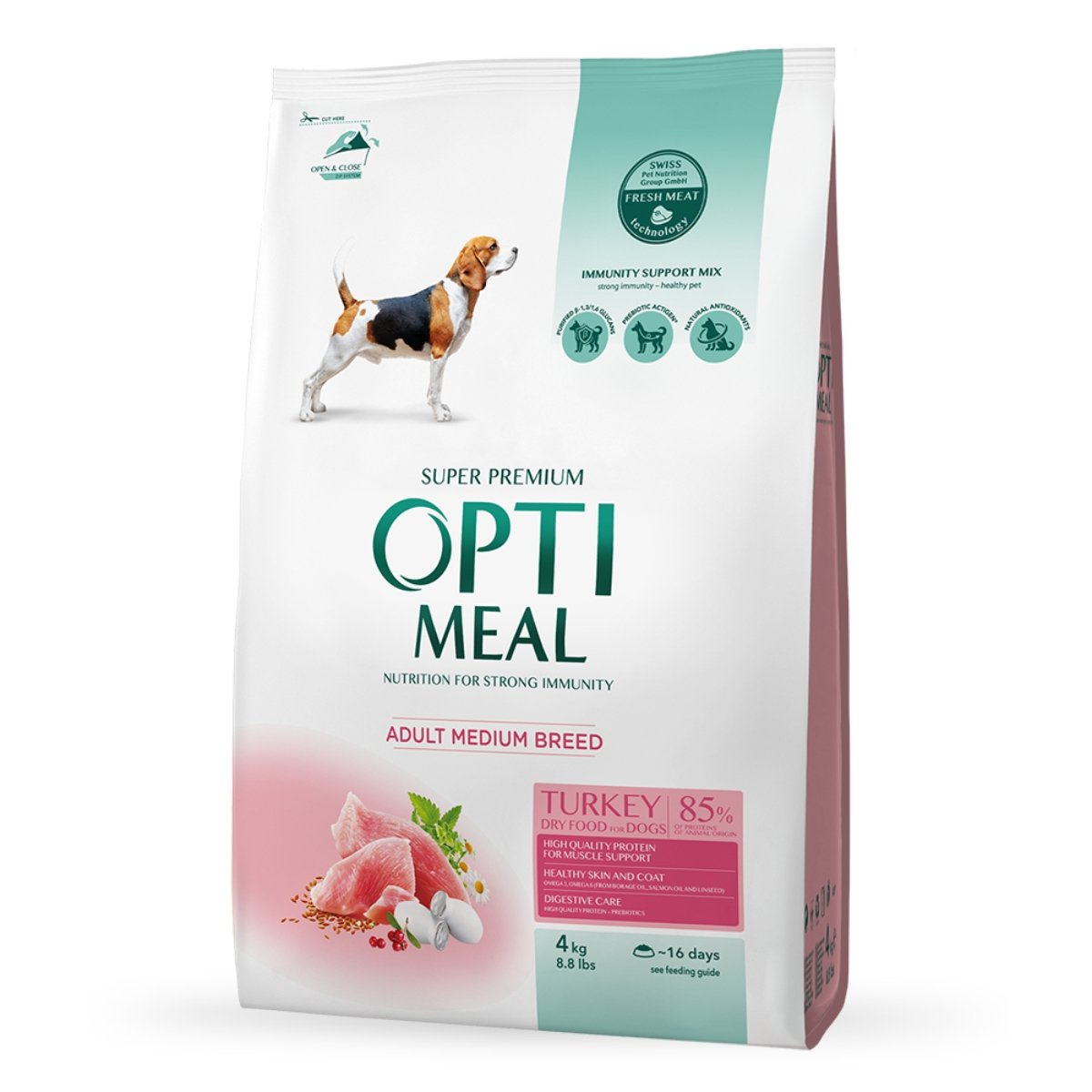 OPTIMEAL Adult M, Curcan, hrană uscată câini OPTIMEAL Adult, M, Curcan, hrană uscată câini, 4kg - 1 | YEO