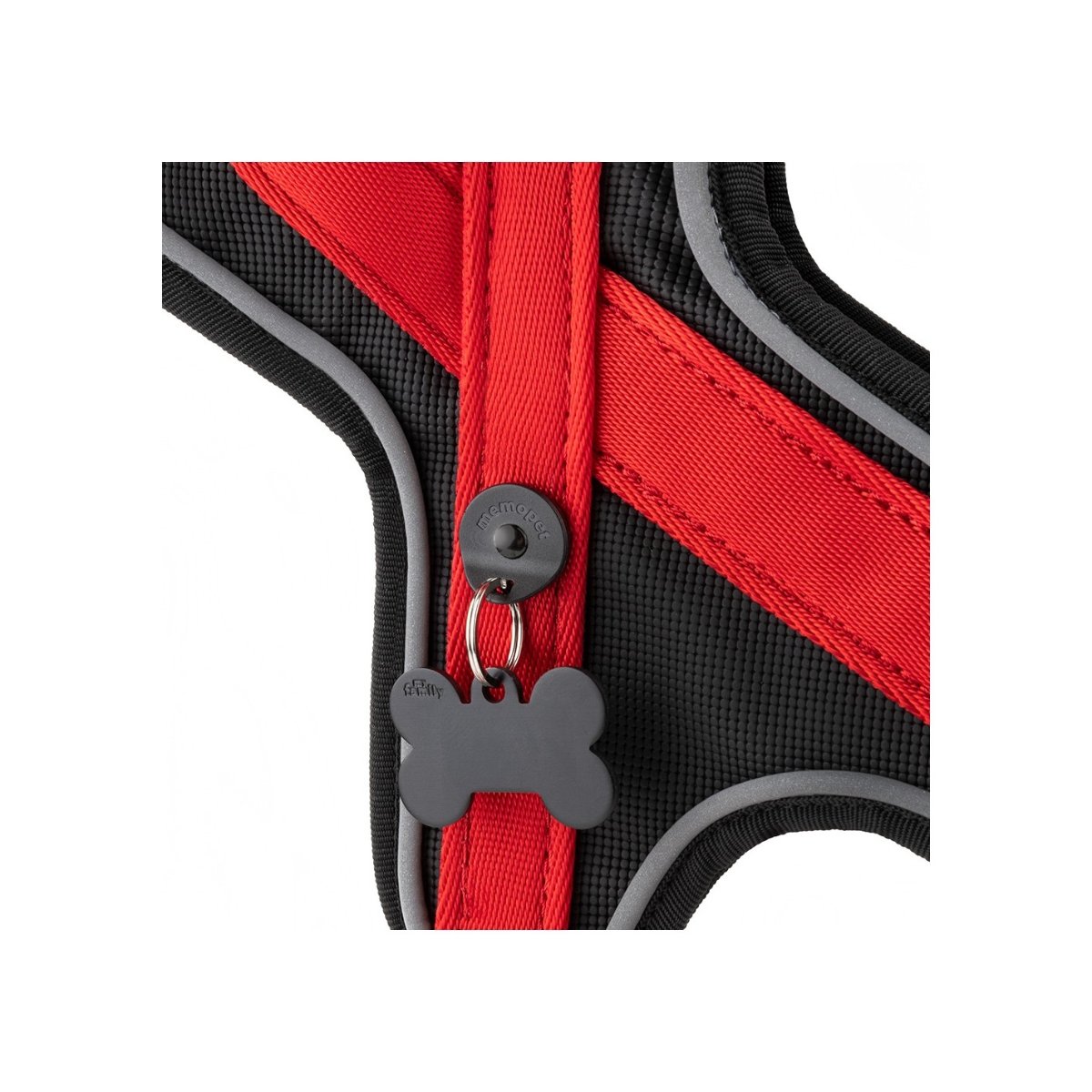MYFAMILY Memopet, ham câini MYFAMILY Memopet, ham cu NFC câini, textil, S-M, 40-50cmcm, roșu