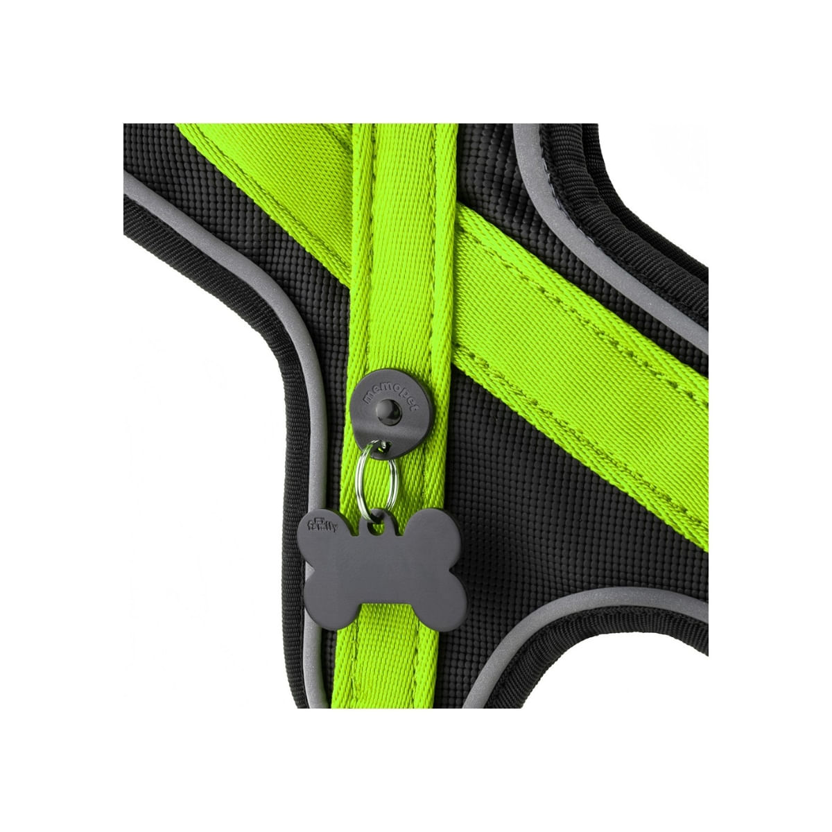 MYFAMILY Memopet, ham câini MYFAMILY Memopet, ham cu NFC câini, textil, M-L, 55-70cm, verde