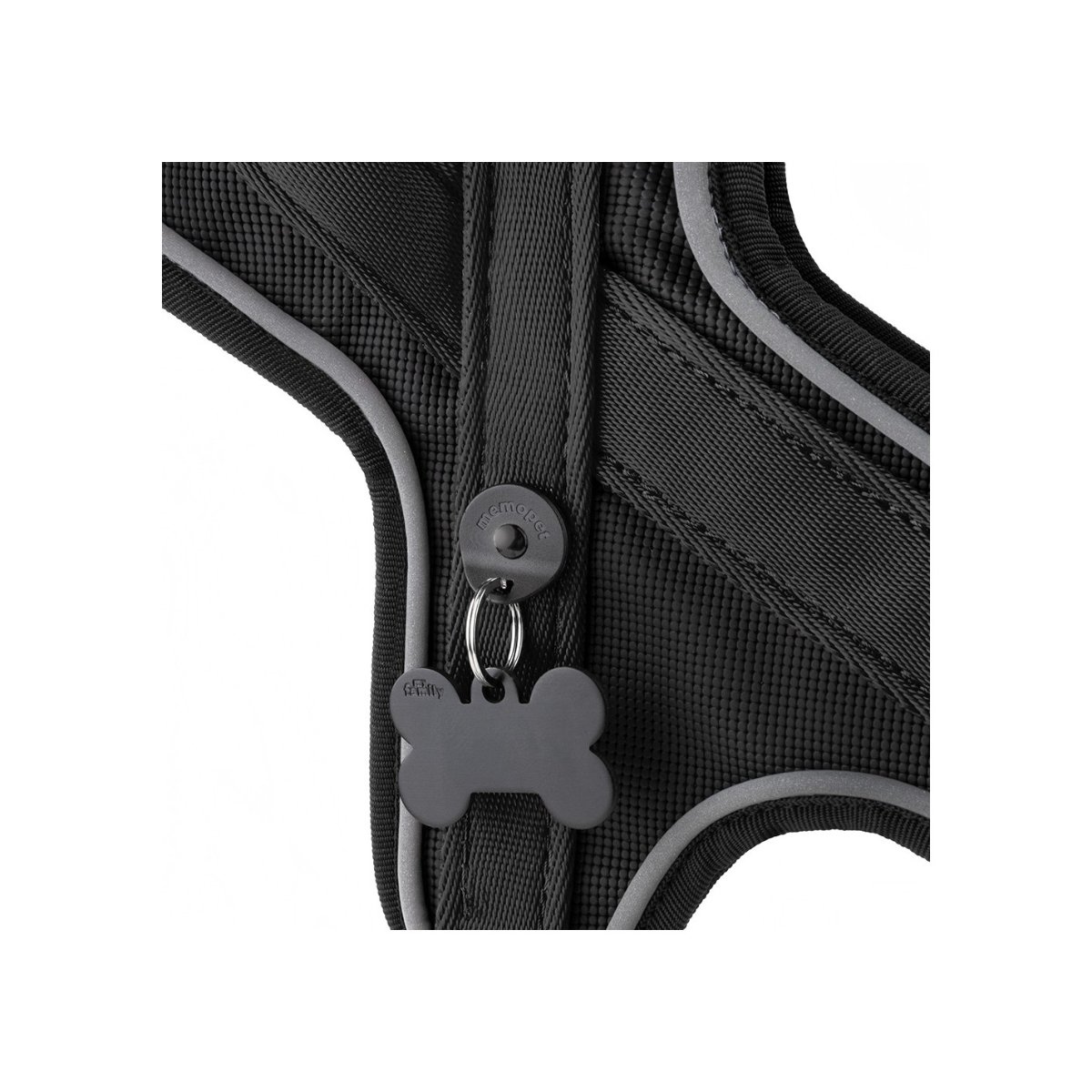 MYFAMILY Memopet, ham câini MYFAMILY Memopet, ham cu NFC câini, textil, S, 35-45cm, negru