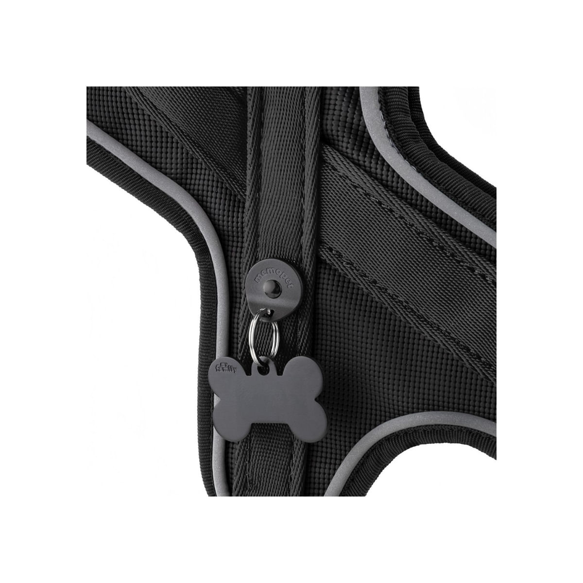 MYFAMILY Memopet, ham câini MYFAMILY Memopet, ham cu NFC câini, textil, M-L, 55-70cm, negru