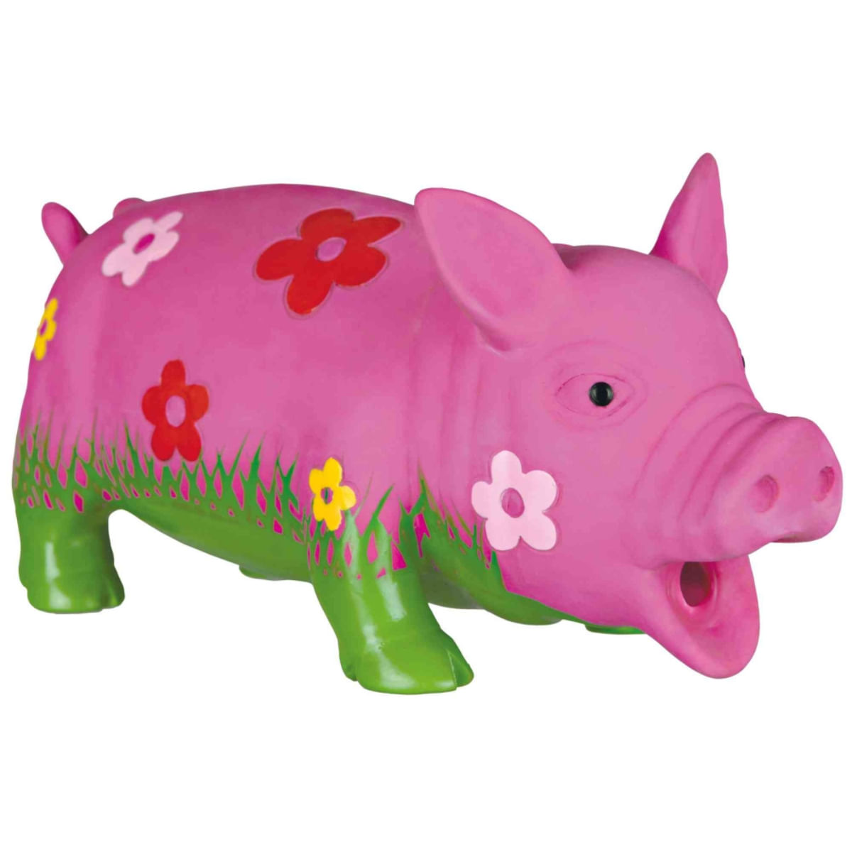 Trixie, jucărie porc cu floare câini, cu sunet original, latex, 20cm, multicolor - 1 | YEO