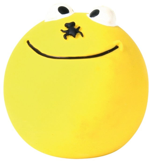 Trixie, jucărie minge smiley câini, cu sunet, latex, 6cm, multicolor