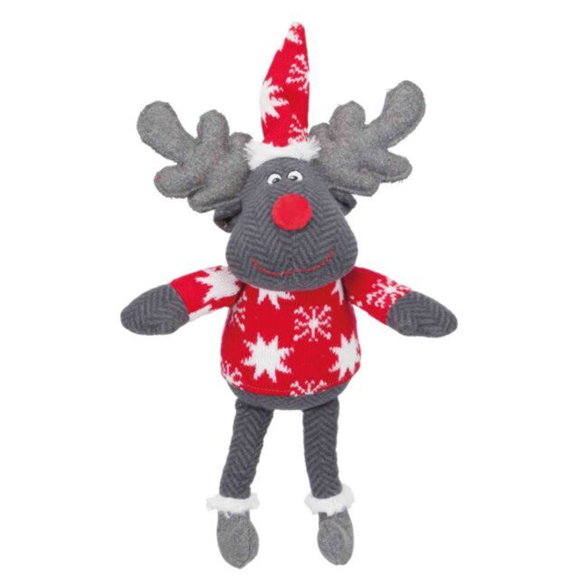 TRIXIE Christmas Xmas Ren, jucărie de pluș câini, M-XL, textil, cu sunet, activități fizice, diverse culori, 42 cm
