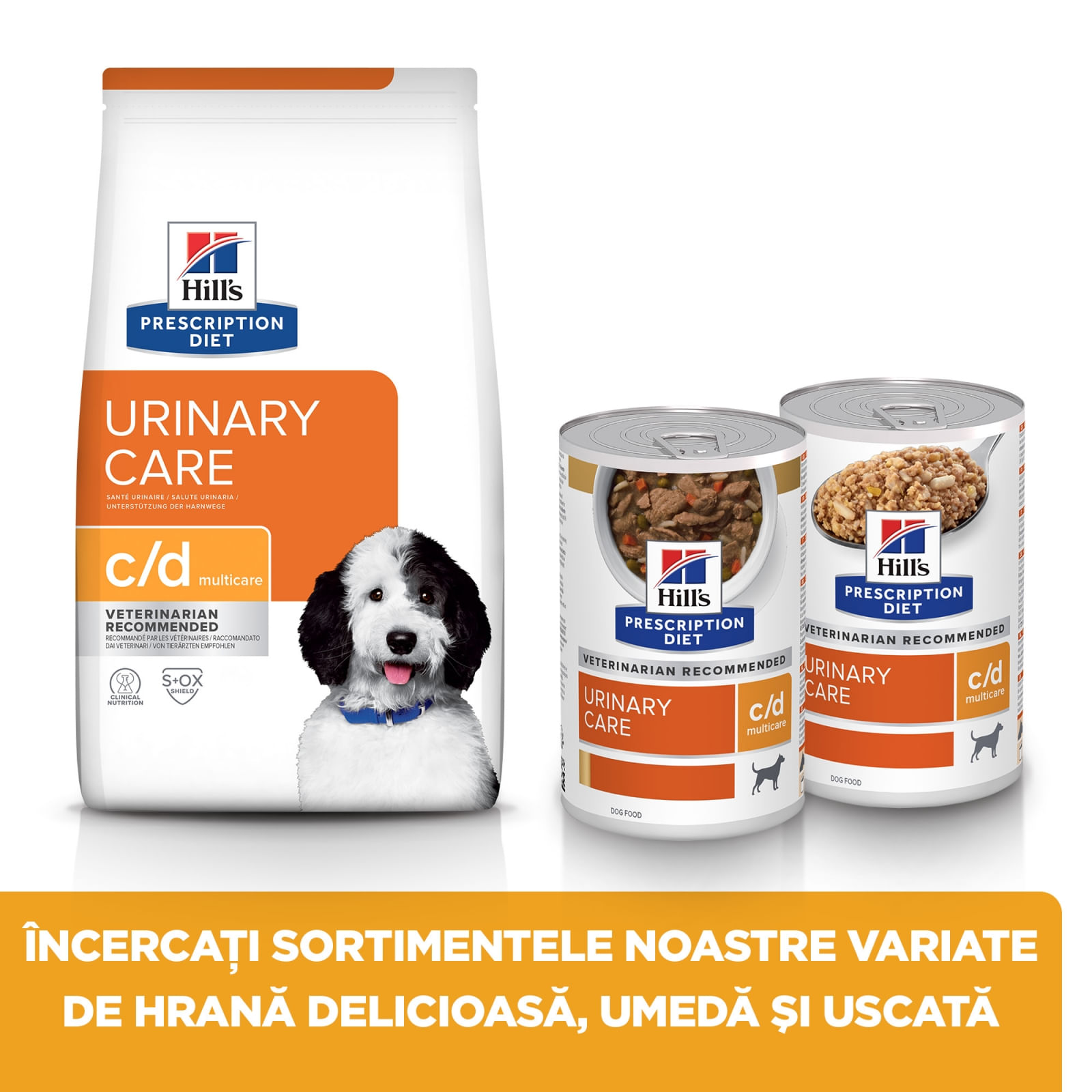 HILL'S Prescription Diet c/d Urinary + Weight Care, Pui cu Legume, dietă veterinară câini, conservă hrană umedă, afecțiuni urinare HILL'S Prescription Diet c/d Urinary Care, Pui cu Legume, dietă veterinară câini, conservă hrană umedă, sistem urinar, (în