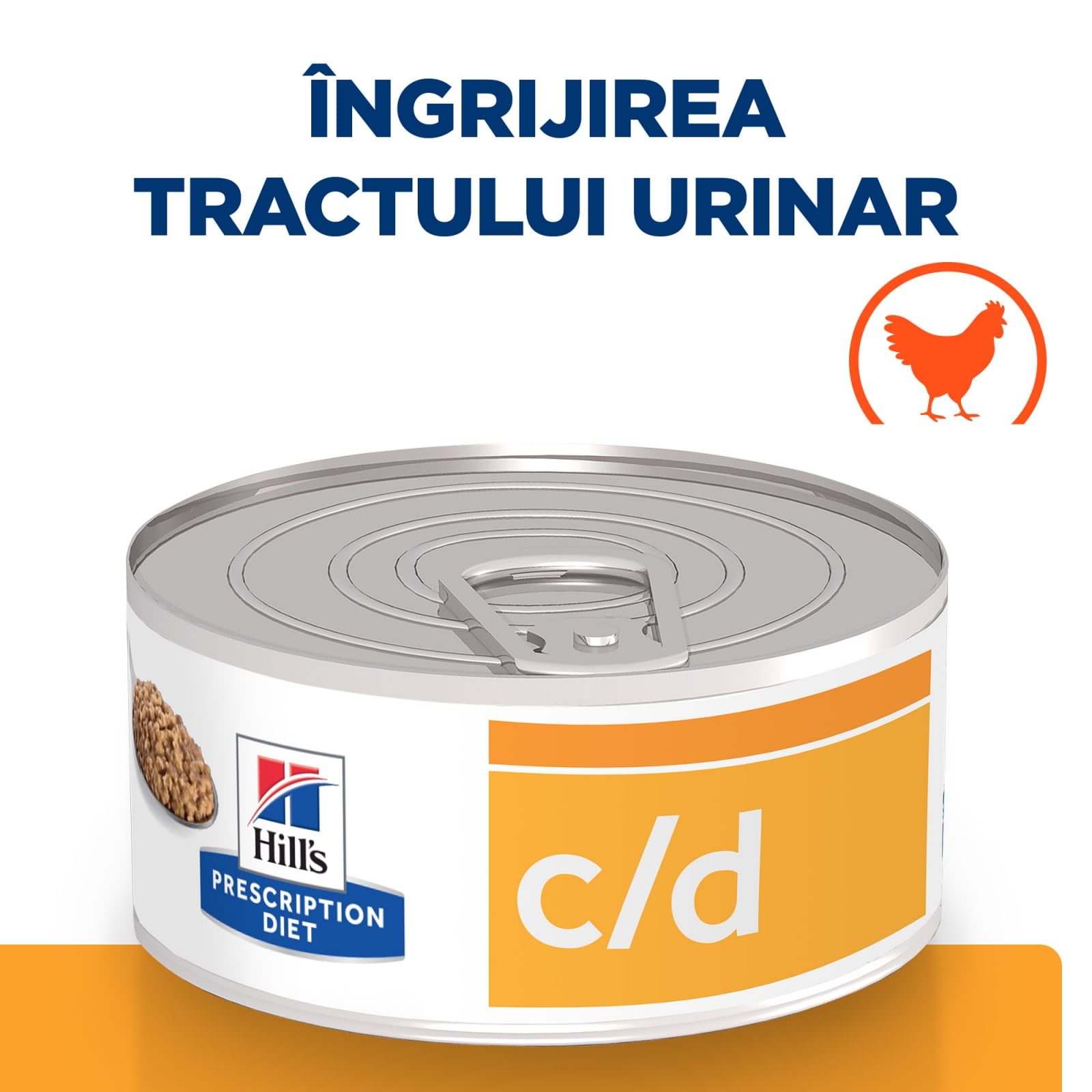 HILL\'S Prescription Diet c/d Urinary, Pui cu Legume, dietă veterinară pisici, conservă hrană umedă, afecțiuni urinare HILL\'S Prescription Diet c/d Urinary Care, Pui, dietă veterinară pisici, conservă hrană umedă, sistem urinar, (în sos), 156g - 1 | YEO