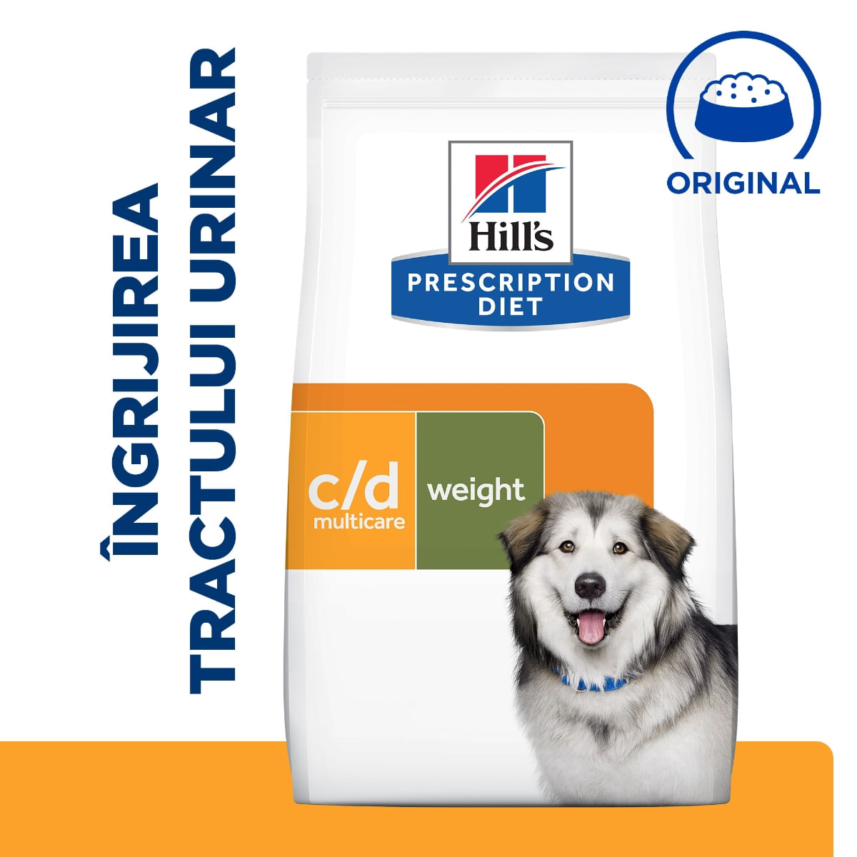 HILL'S Prescription Diet c/d Urinary + Weight Care + Metabolic, Pui, dietă veterinară câini, hrană uscată, afecțiuni urinare și metabolice HILL'S Prescription Diet c/d Urinary + Weight Care + Metabolic, Pui, dietă veterinară câini, hrană uscată, sistem u