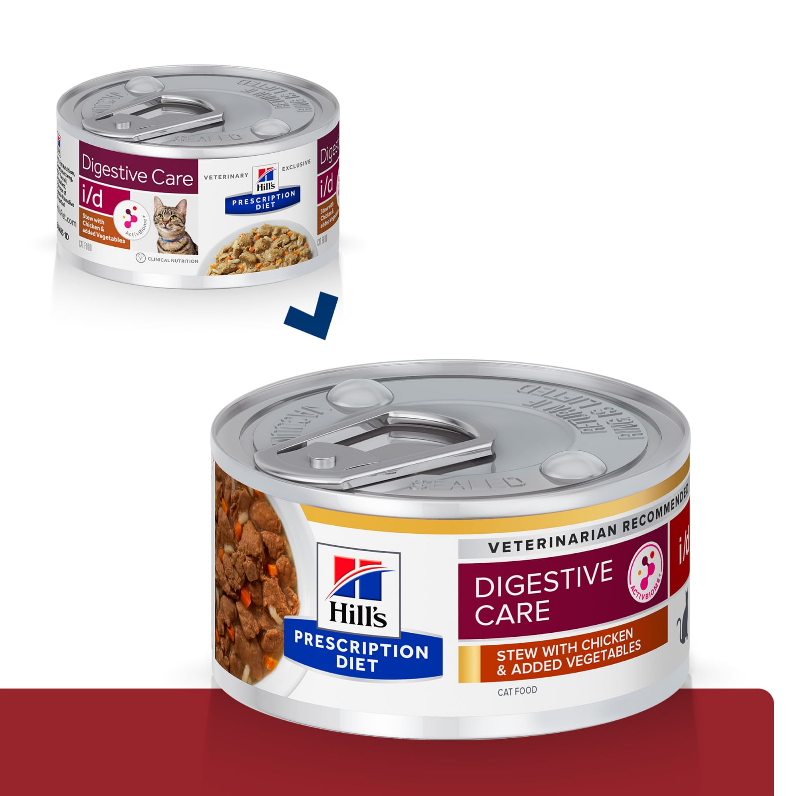 HILL\'S Prescription Diet i/d Sensitive Digestive Care, Pui cu Legume, dietă veterinară pisici, conservă hrană umedă, sistem digestiv, 82g - 1 | YEO