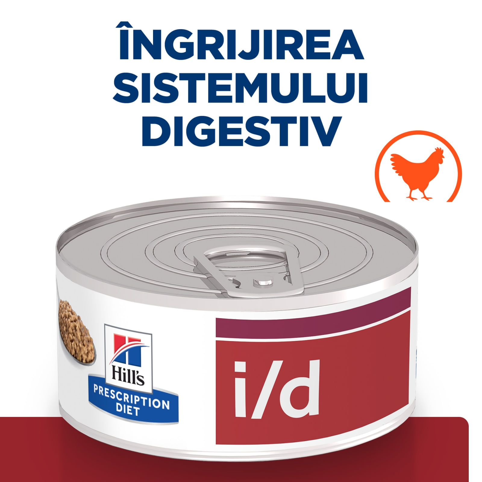 HILL&#039;S Prescription Diet i/d Sensitive Digestive Care, Pui, dietă veterinară pisici, conservă hrană umedă, sistem digestiv, 156g