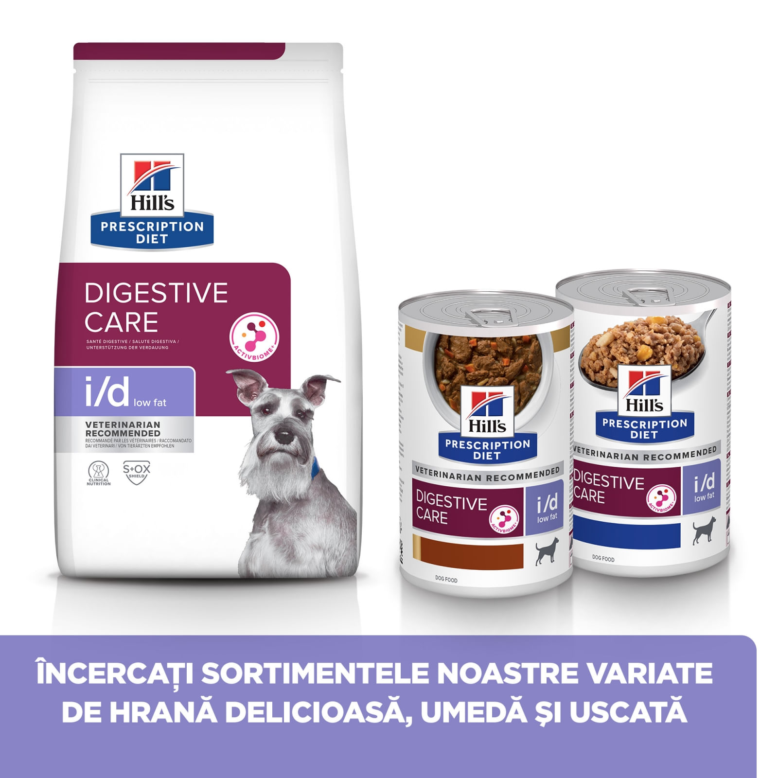HILL'S Prescription Diet i/d Digestive Care Low Fat, Pui cu Legume, dietă veterinară câini, conservă hrană umedă, sensibilități digestive HILL'S Prescription Diet i/d Digestive Care Low Fat, Pui cu Legume, dietă veterinară câini, conservă hrană umedă, si