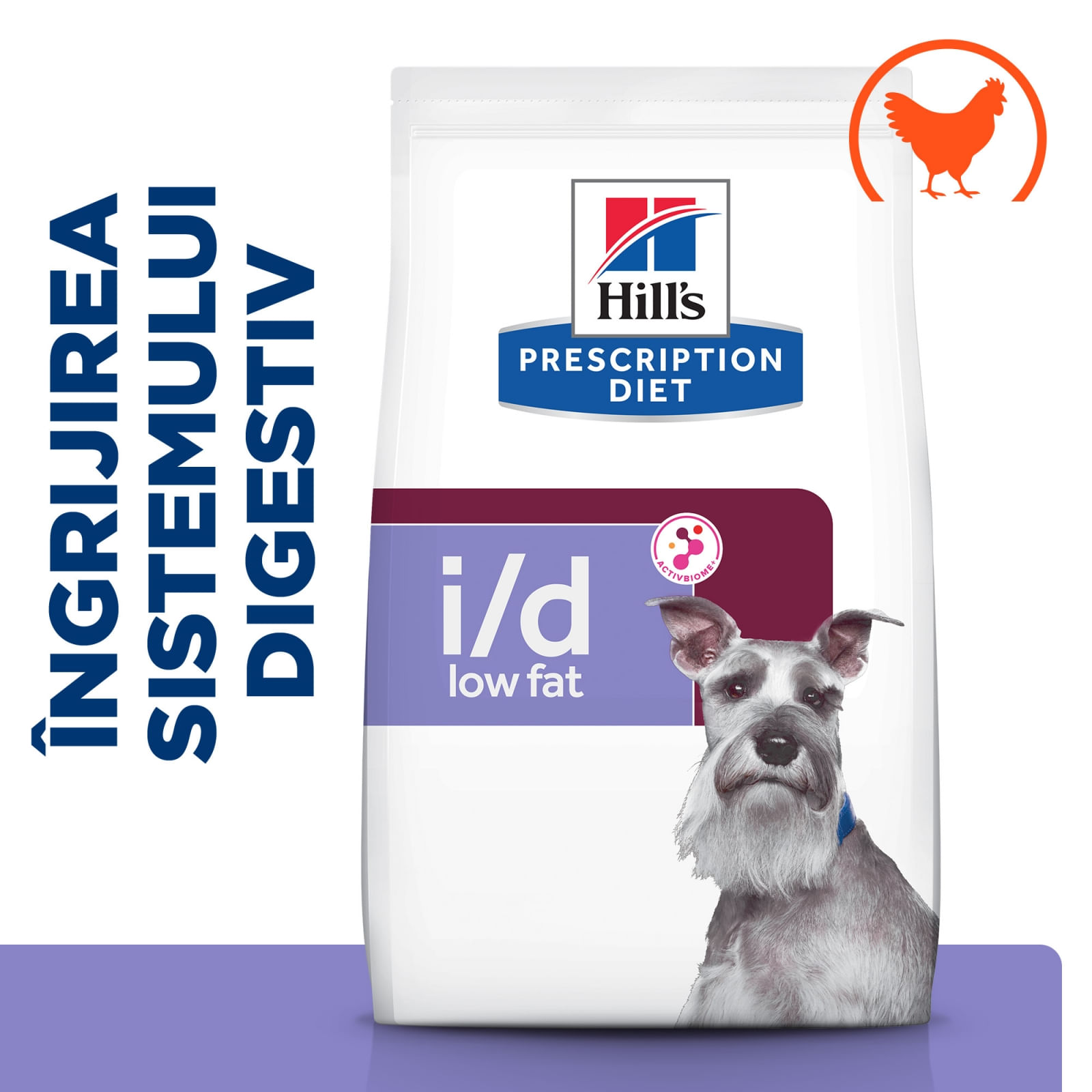 HILL&#039;S Prescription Diet i/d Digestive Care Low Fat, Pui, dietă veterinară câini, hrană uscată, sensibilități digestive HILL&#039;S Prescription Diet i/d Digestive Care Low Fat, Pui, dietă veterinară câini, hrană uscată, sistem digestiv, 4kg