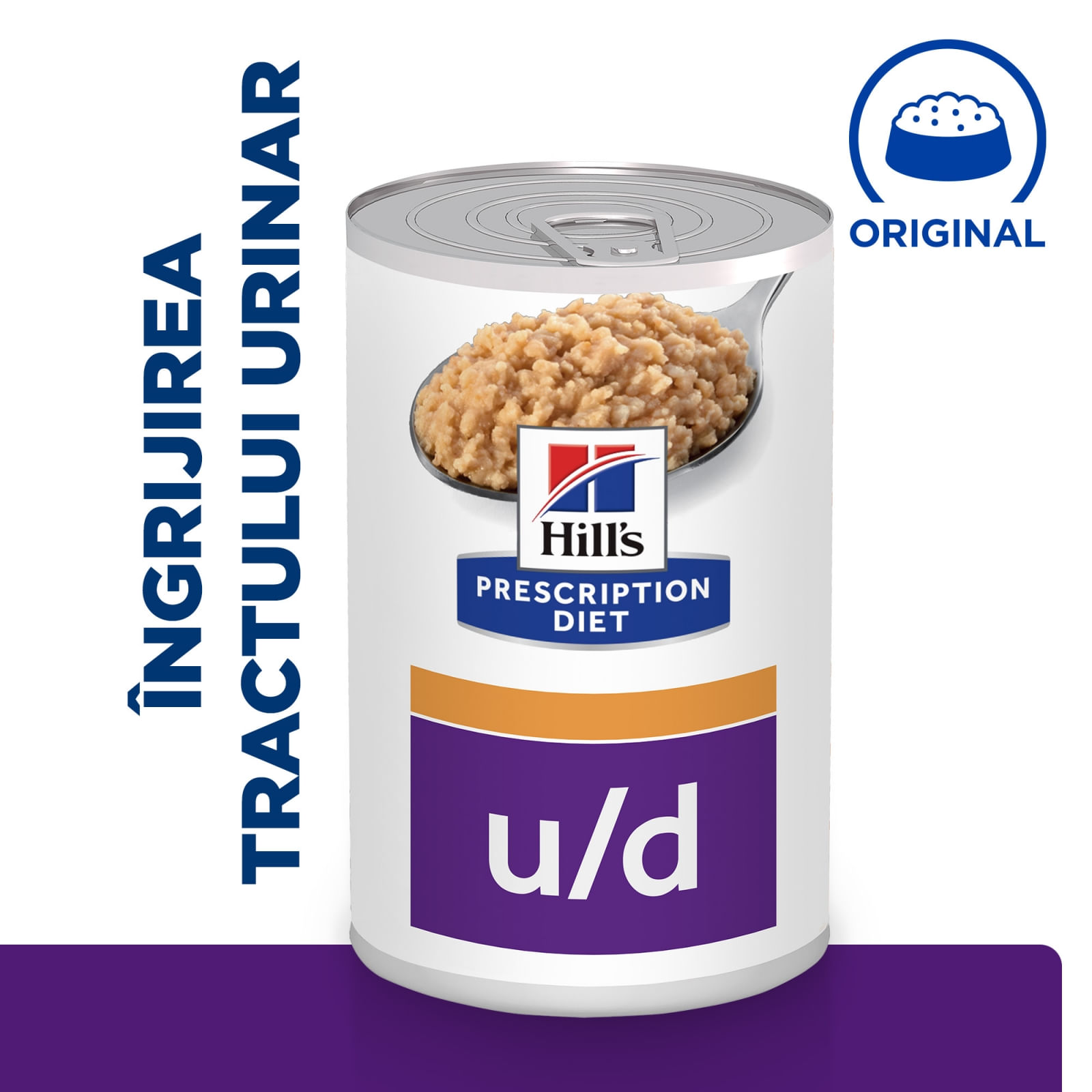 HILL&#039;S Prescription Diet u/d Urinary Care, dietă veterinară câini, conservă hrană umedă, sistem urinar, 370g