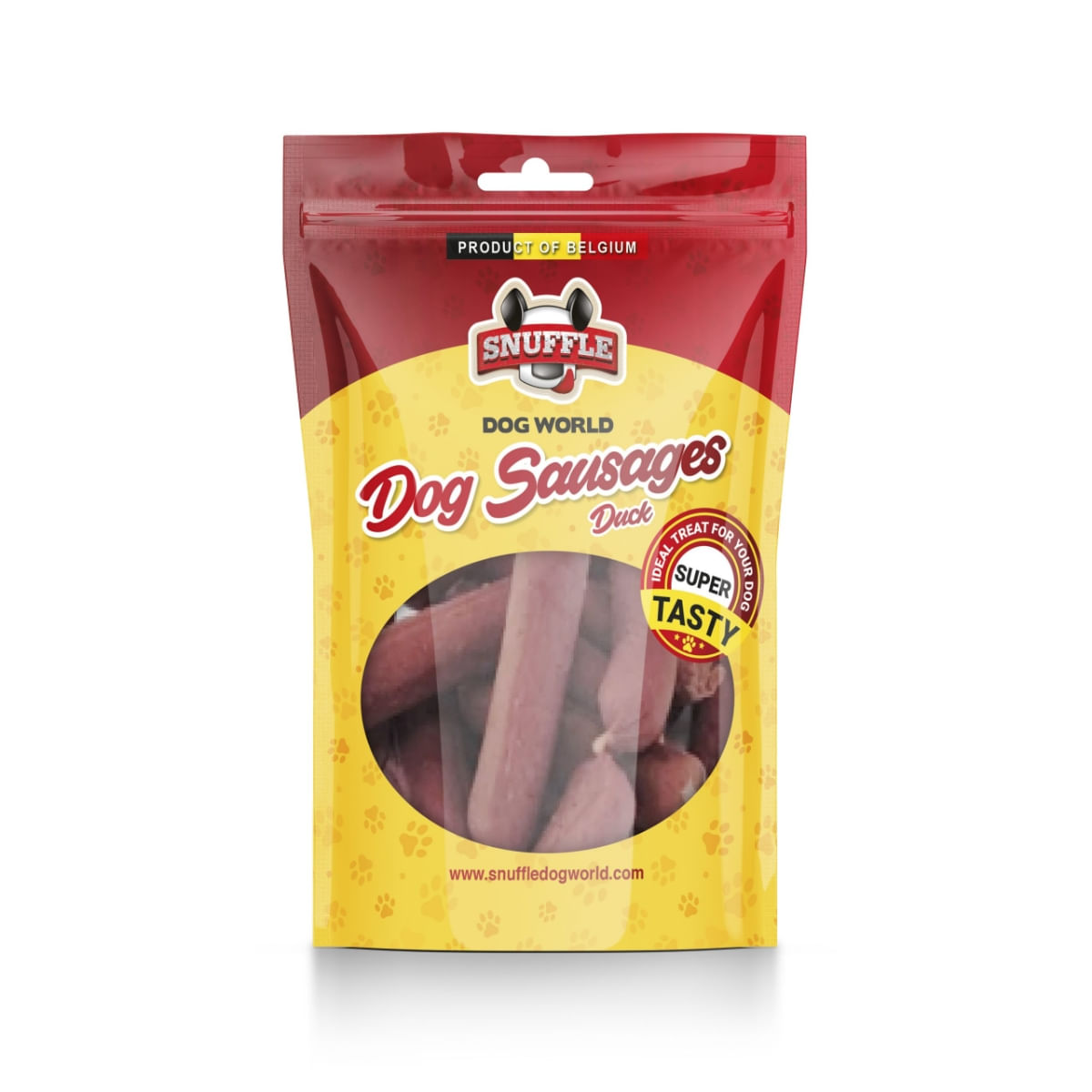 SNUFFLE DOG Duck Sausages, cârnăciori,  Rață, recompense câini, 80g