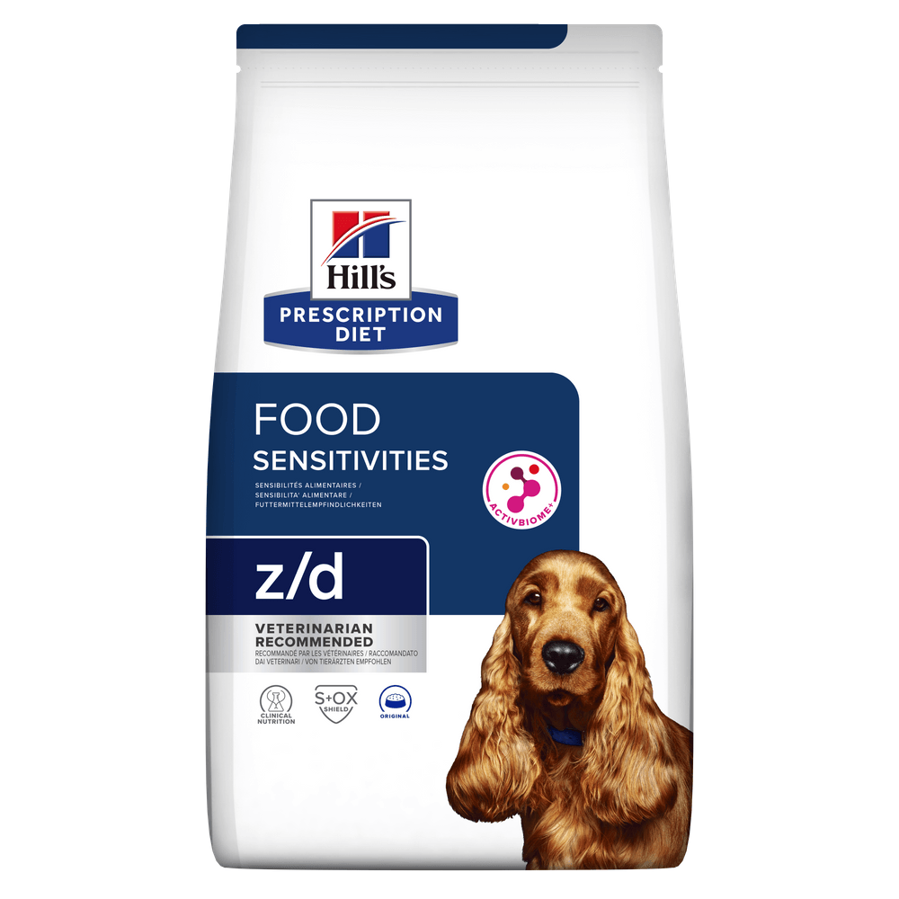 HILL\'S Prescription Diet z/d Food Sensitivities, dietă veterinară câini, hrană uscată, afecțiuni dermatologice și digestive HILL\'S Prescription Diet z/d Food Sensitivities, dietă veterinară câini, hrană uscată, piele & blana, sistem digestiv, 10kg - 1 | YEO