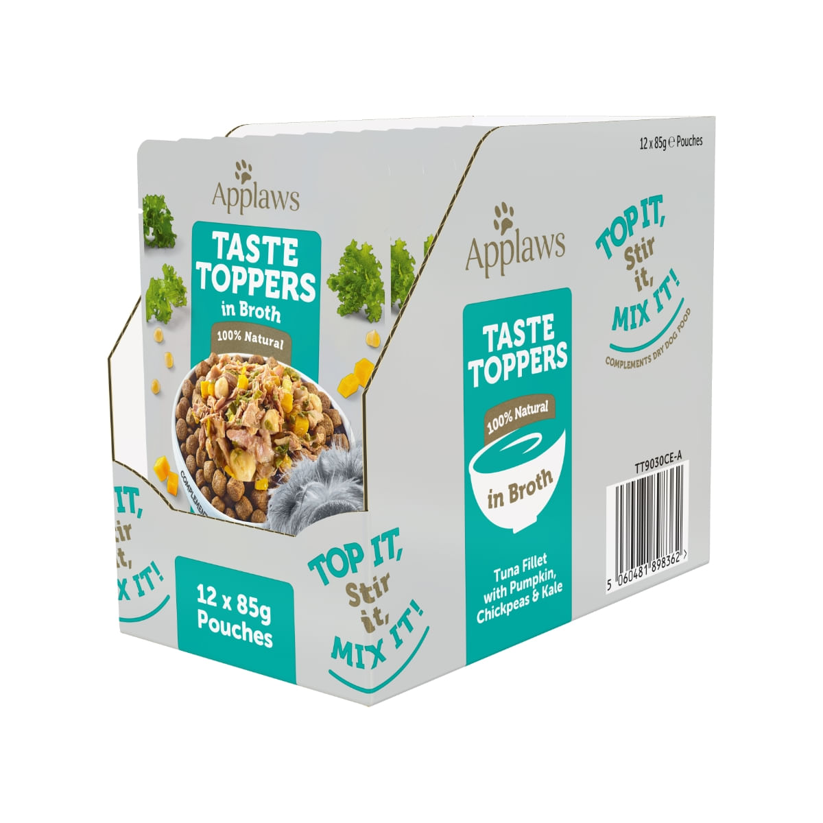 APPLAWS Taste Toppers, XS-XL, Ton și Legume, plic hrană umedă monoproteică fără cereale câini, (în supă), 85g - 1 | YEO