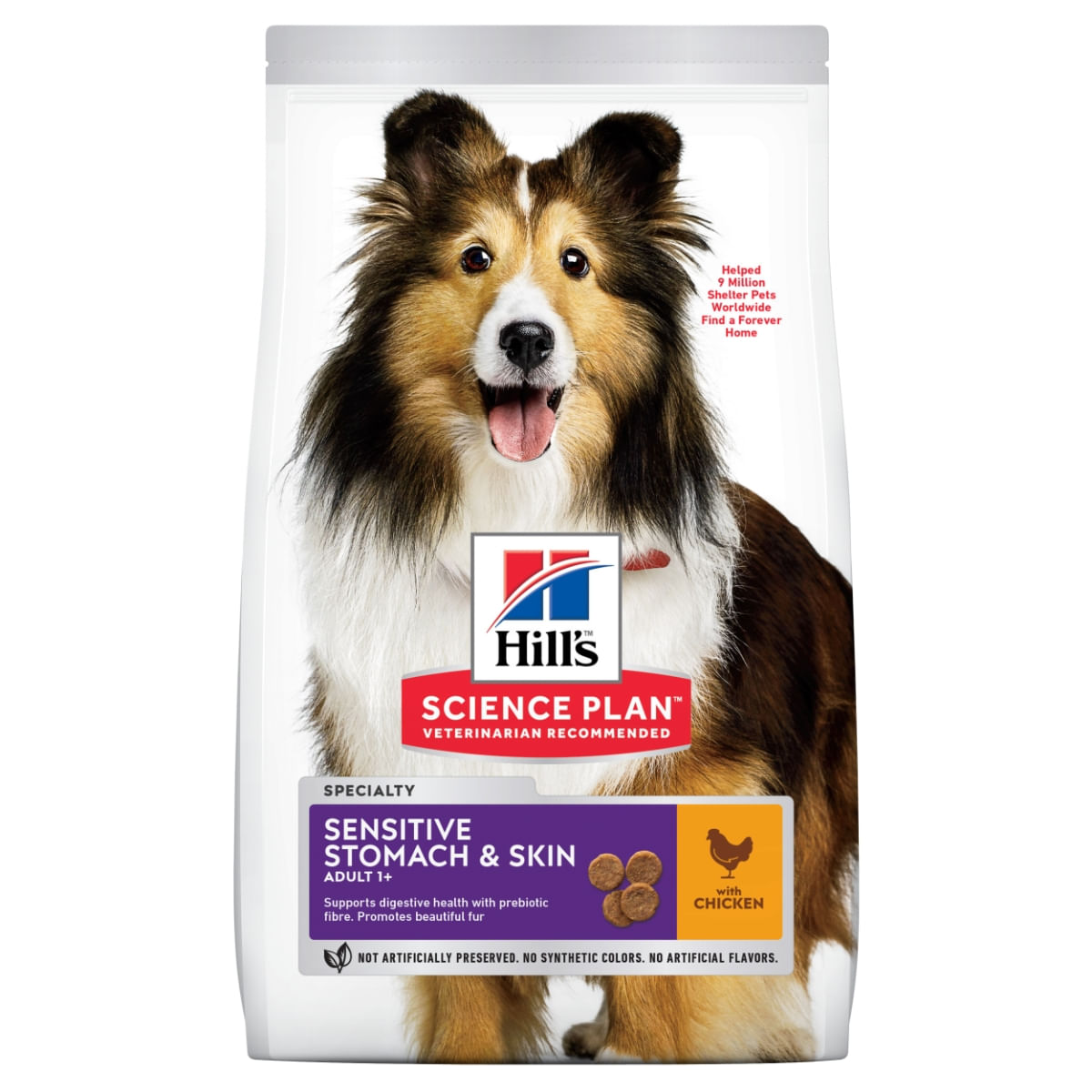 HILL\'S SCIENCE PLAN Skin&Stomach, M, Pui, hrană uscată câini, sistem digestiv, piele & blană, 800g