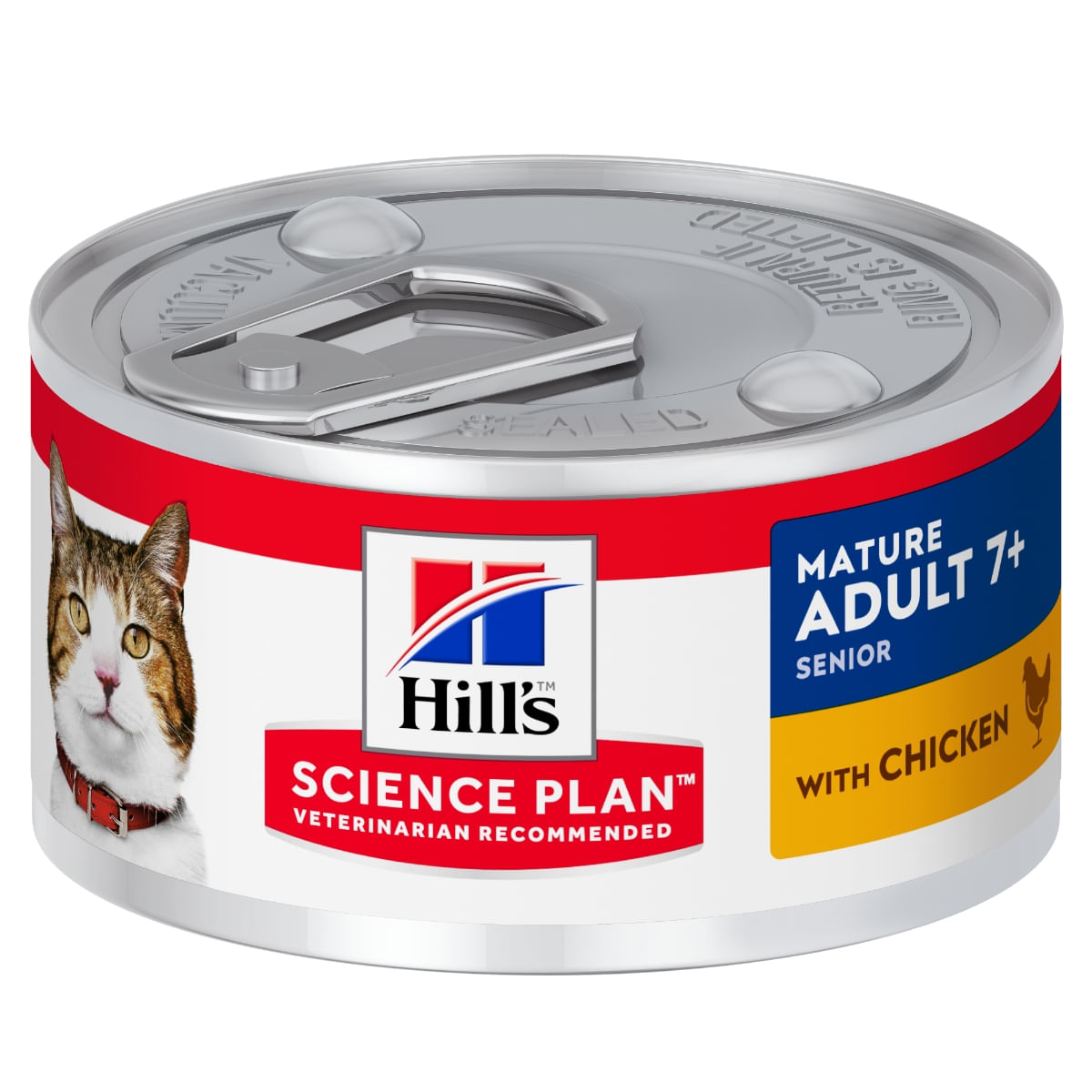 HILL\'S SCIENCE PLAN Mature Adult 7+, Pui, conservă hrană umedă pisici senior, (pate), 82g
