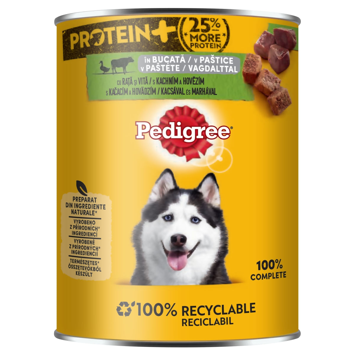 PEDIGREE, XS-XL, Rață și Vită, conservă hrană umedă câini, (în aspic), 800g - 2 | YEO