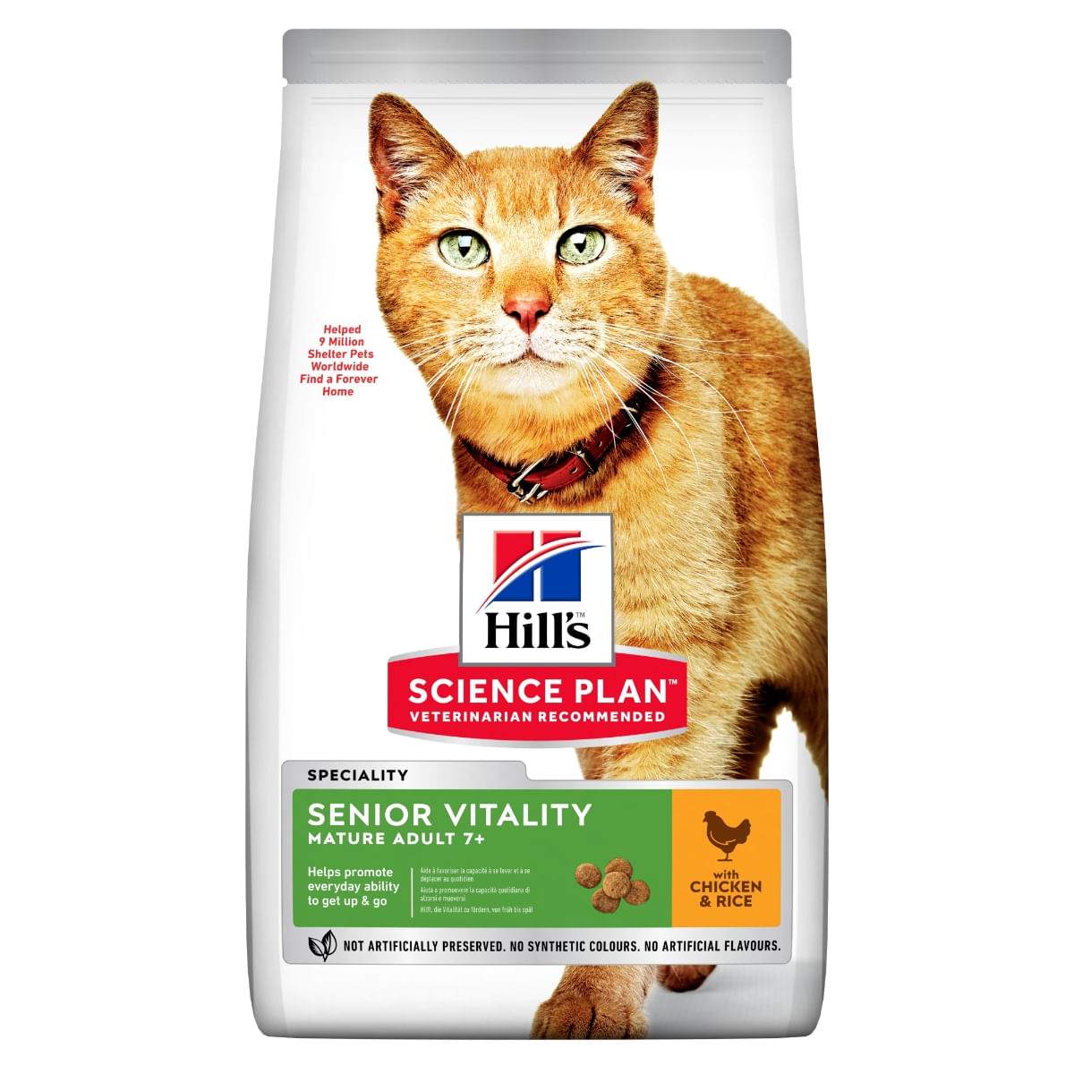 HILL\'S SCIENCE PLAN Senior Vitality 7+, Pui, hrană uscată pisici senior, 1.5kg