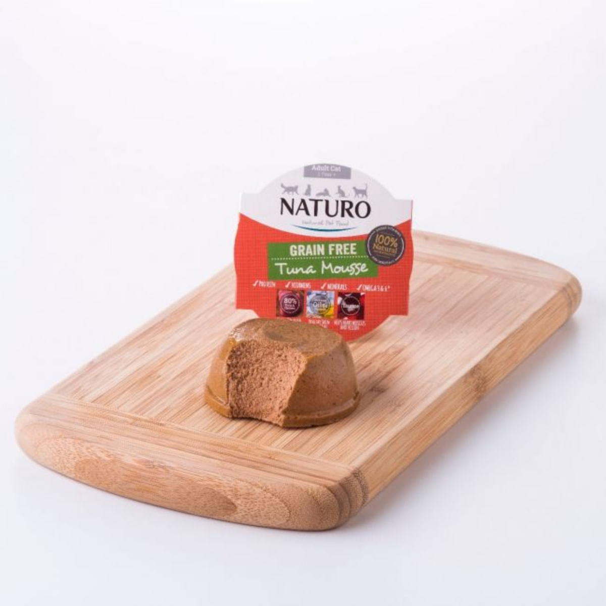 NATURO Grain Free Mousse, Ton, conservă hrană umedă fără cereale pisici, (pate), 85g - 1 | YEO