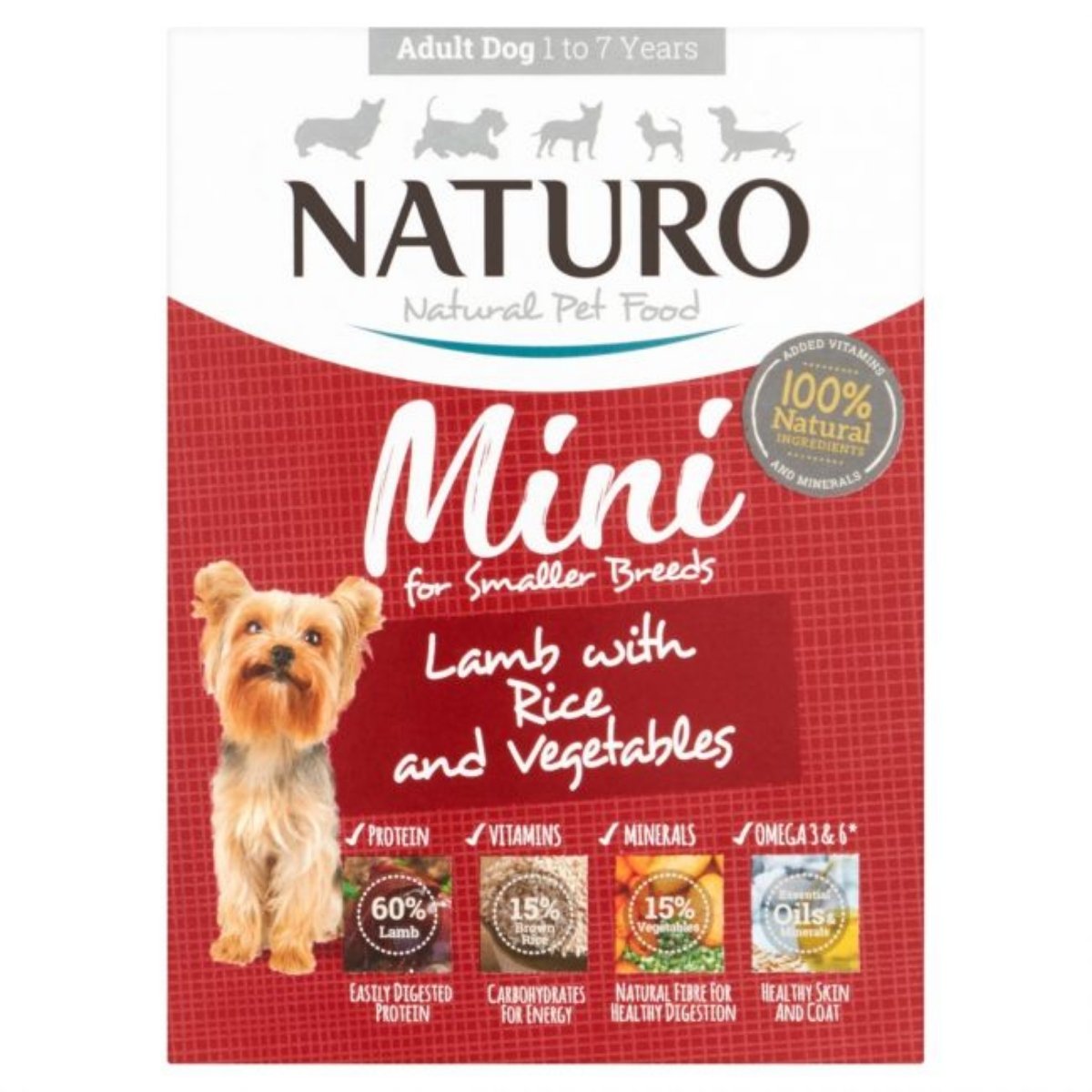 NATURO Low Grain, XS-S, Miel și Legume, tăviță hrană umedă conținut redus cereale câini, (în aspic), 150g