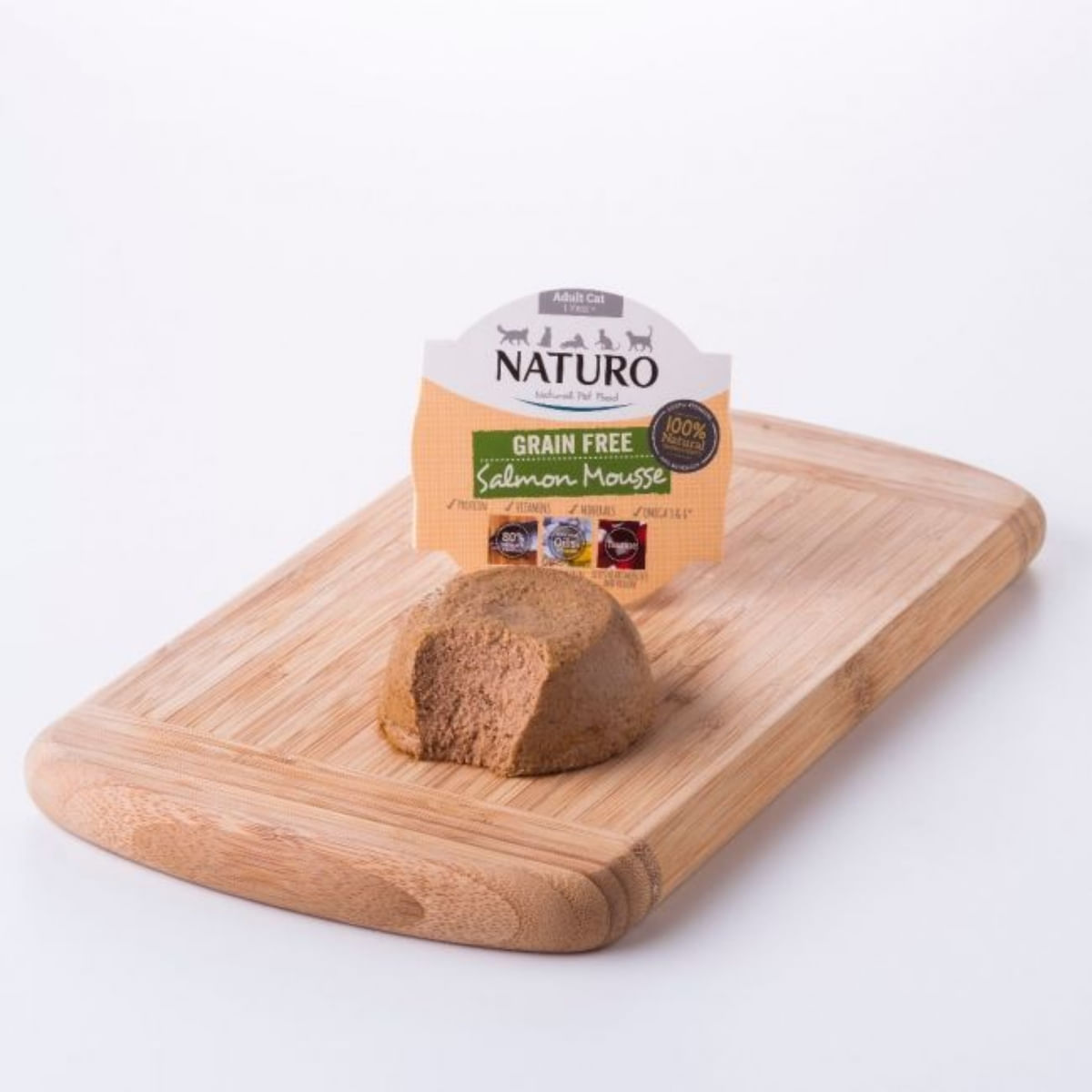 NATURO Grain Free Mousse, Somon, conservă hrană umedă fără cereale pisici, (pate), 85g - 2 | YEO