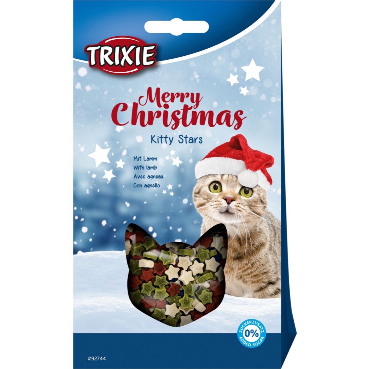 TRIXIE Christmas Kitty Stars, Somon și Miel, găletușa recompense pisici, 140g - 2 | YEO