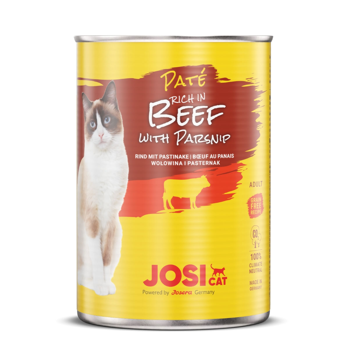 JOSICAT Pate, Vită cu Păstârnac, bax conservă hrană umedă pisici, (pate), 400g x 12 - 1 | YEO