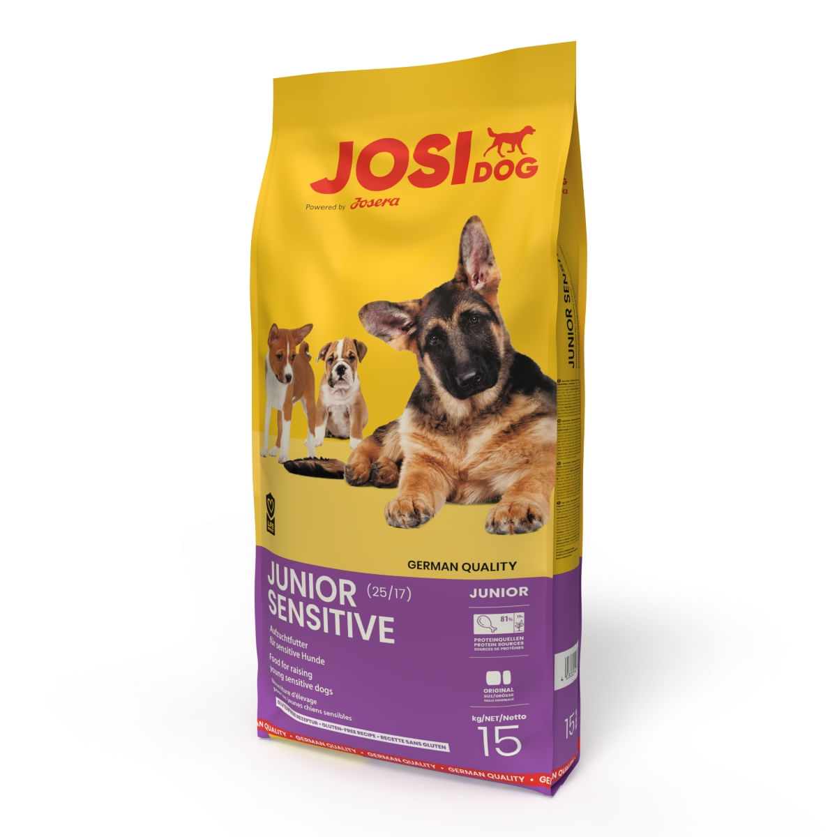 JOSIDOG Junior Sensitive, XS-XL, Pasăre, hrană uscată câini junior, sistem digestiv, 15kg - 1 | YEO