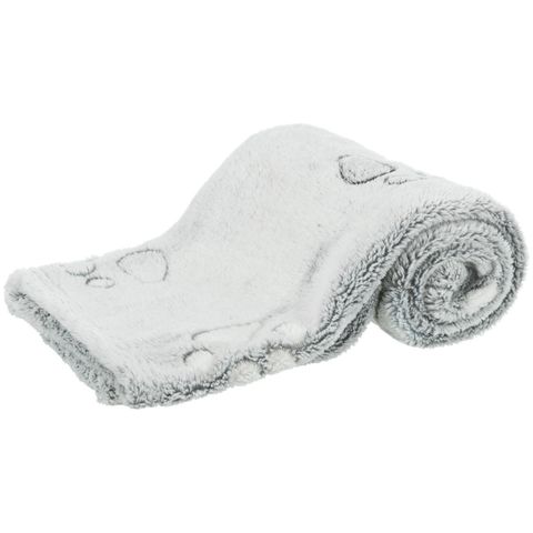 TRIXIE Nando, pătură dreptunghiulară câini, fleece, imprimeu lăbuțe, gri