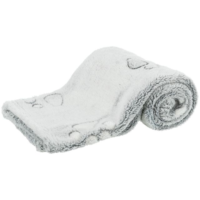TRIXIE Nando, pătură dreptunghiulară câini, fleece, imprimeu lăbuțe, gri