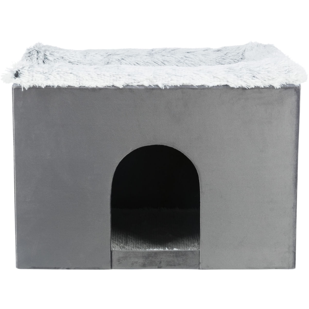 TRIXIE Harvey, căsuța asimetric câini, L-XL, poliester, pliabil, pernă reversibilă, gri și alb, 119 x 47 x 50 cm