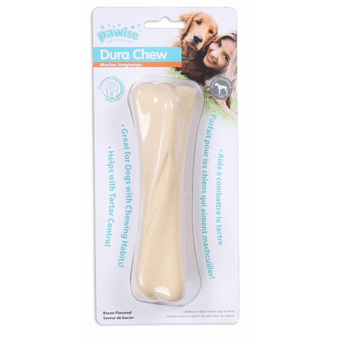 PAWISE Os, jucărie de ros câini, Bacon, M-L, cauciuc, dentiție, bej, 16.5cm