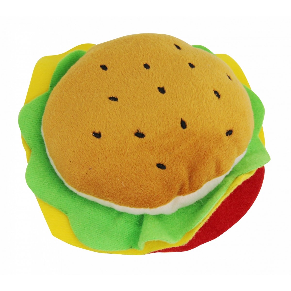 PAWISE Hamburger, jucărie de pluș câini, XS-M, pluș, cu sunet, multicolor, 12 cm - 1 | YEO