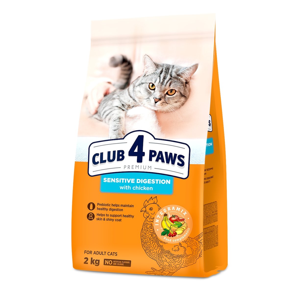 CLUB 4 PAWS Sensitive, Pui, hrană uscată pisici, sistem digestiv, 2kg - 3 | YEO