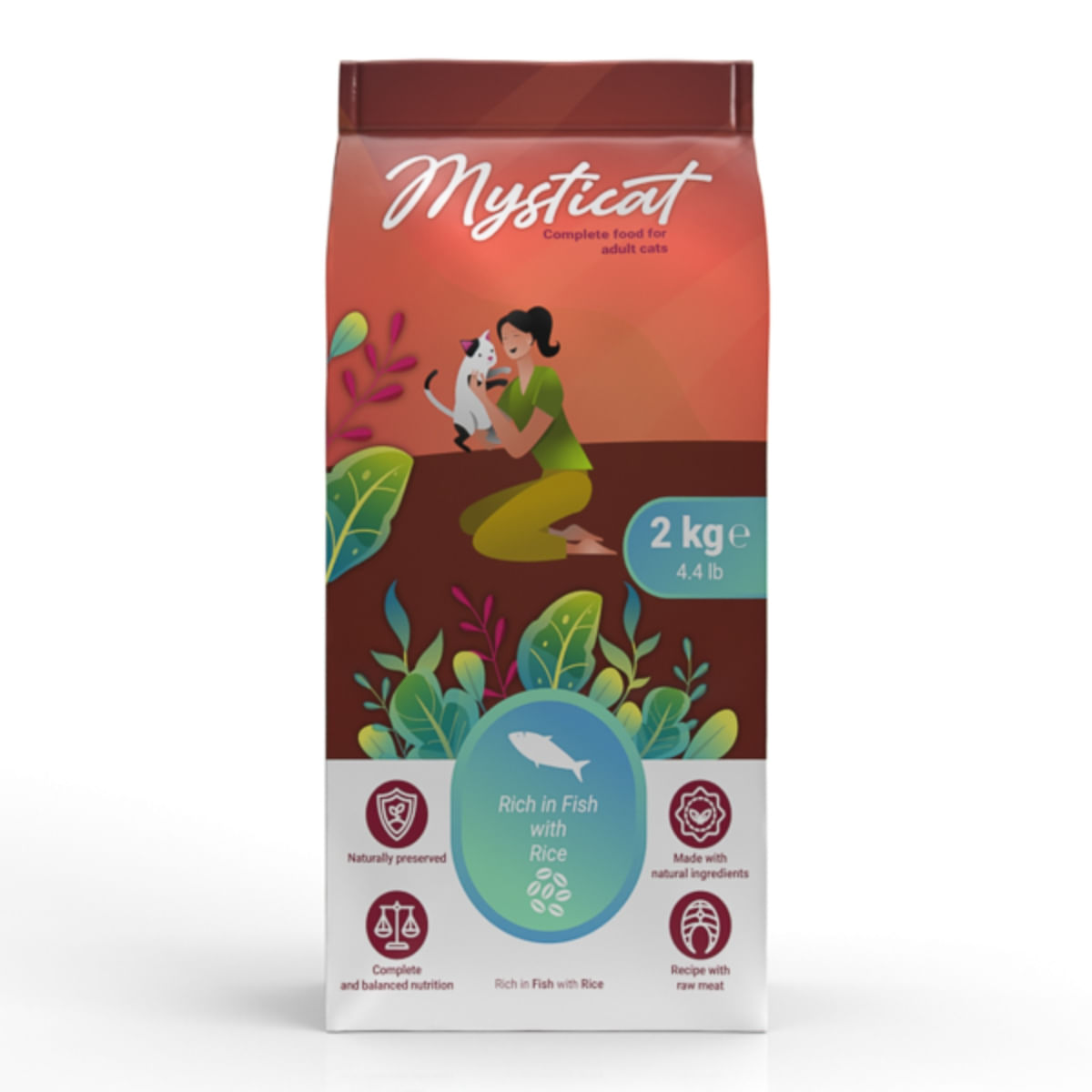 MYSTICAT, Pește și Orez, hrană uscată pisici, 2kg - 1 | YEO