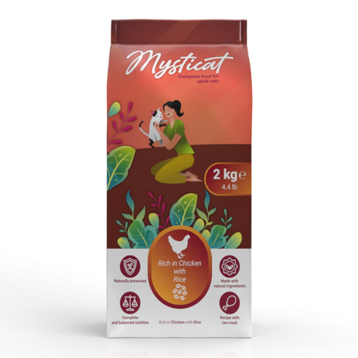 MYSTICAT, Pui și Orez, hrană uscată pisici, 2kg - 1 | YEO