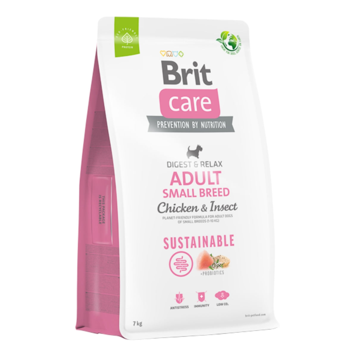 BRIT Care Sustainable, Digest & Relax, XS-S, Pui și Insecte, hrană uscată câini, sistem digestiv BRIT Care Sustainable Adult Small Breed, XS-S, Pui și Insecte, hrană uscată câini, sistem digestiv, 7kg - 1 | YEO