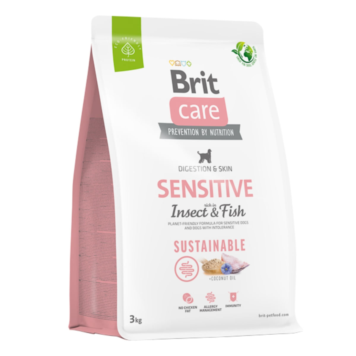 BRIT Care Sustainable Sensitive, XS-XL, Insecte și Pește, hrană uscată câini, piele & blană, sistem digestiv, 3kg - 1 | YEO