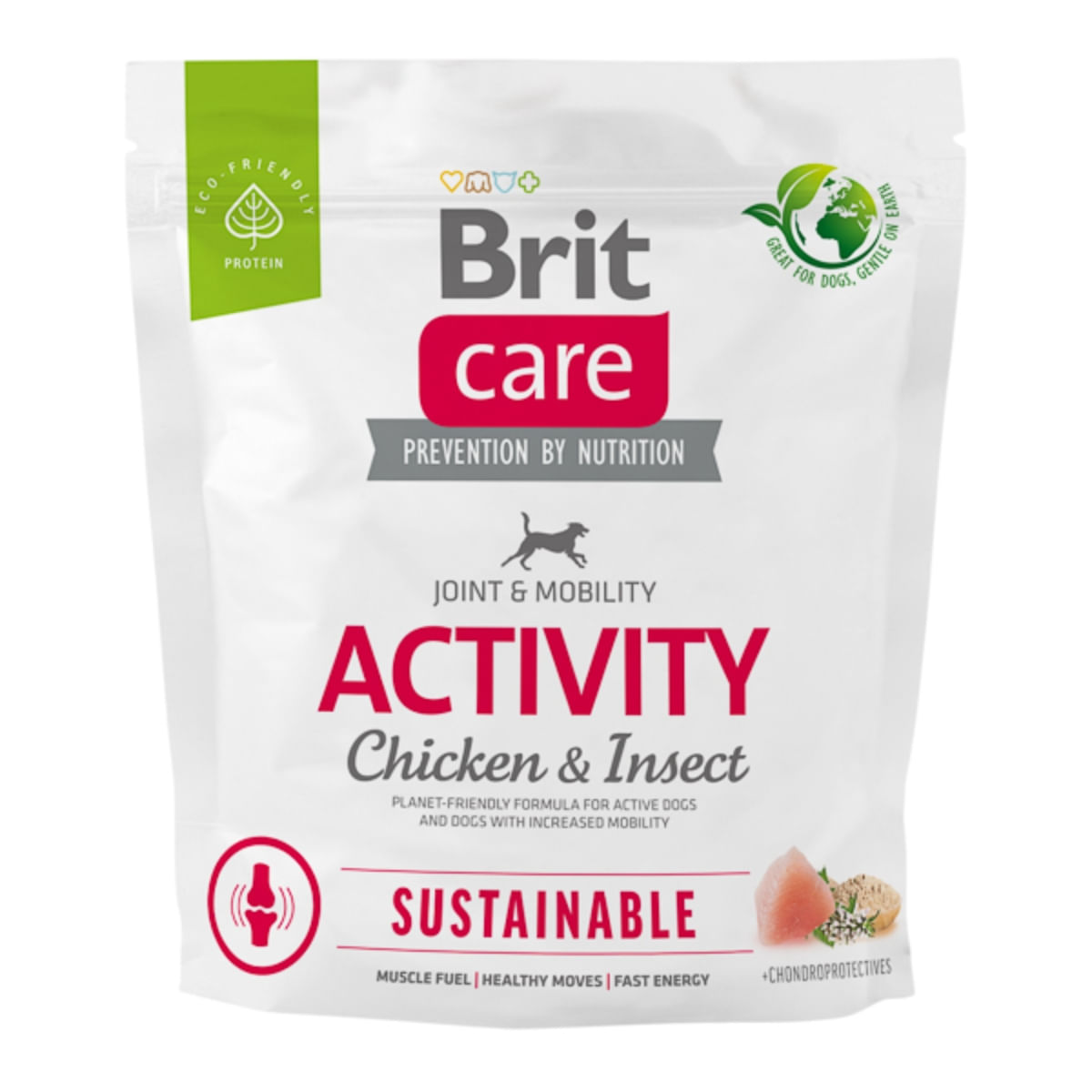 BRIT Care Sustainable Activity, XS-XL, Pui și Insecte, hrană uscată câini, activitate intensă, sistem articular, 1kg - 1 | YEO