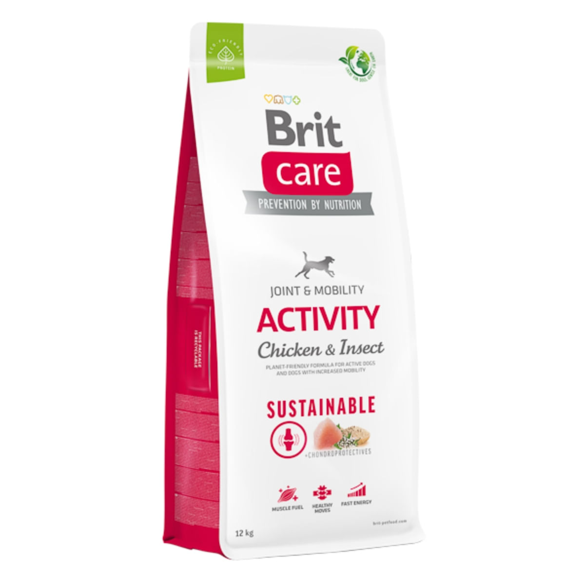 BRIT Care Sustainable Activity, XS-XL, Pui și Insecte, hrană uscată câini, activitate intensă, sistem articular, 12kg