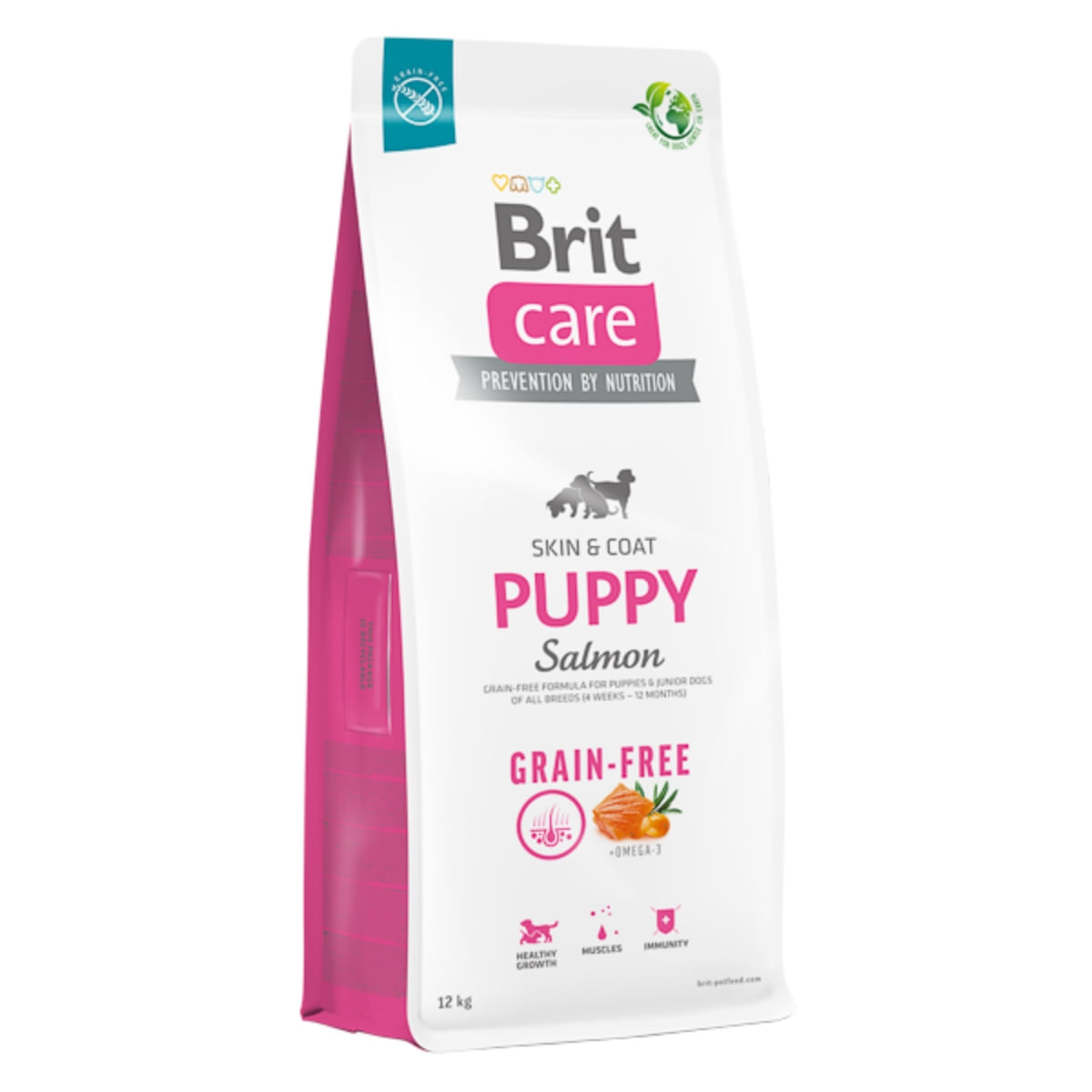 BRIT Care, XS-XL, Somon, hrană uscată fără cereale câini junior, piele & blană BRIT Care Grain-Free Puppy, XS-XL, Somon, hrană uscată fără cereale câini junior, piele & blană, 12kg