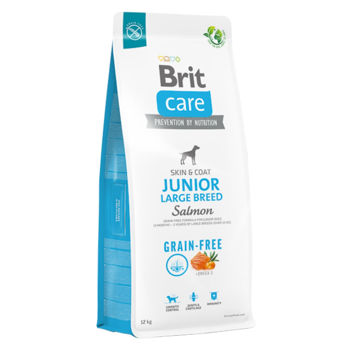 BRIT Care, L-XL, Somon, hrană uscată fără cereale câini junior, piele & blană BRIT Care Grain-Free Junior Large Breed, L-XL, Somon, hrană uscată fără cereale câini junior, piele & blană, 12kg - 1 | YEO