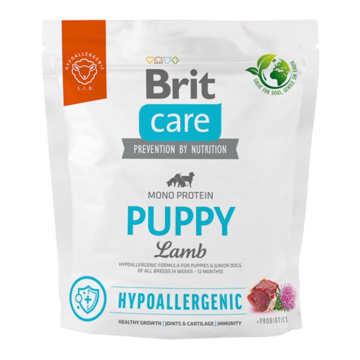 BRIT Care Hypoallergenic, XS-XL, Miel, hrană uscată monoproteică câini junior, sistem imunitar & alergii BRIT Care Hypoallergenic Puppy, XS-XL, Miel, hrană uscată monoproteică câini junior, sistem imunitar & alergii, 1kg