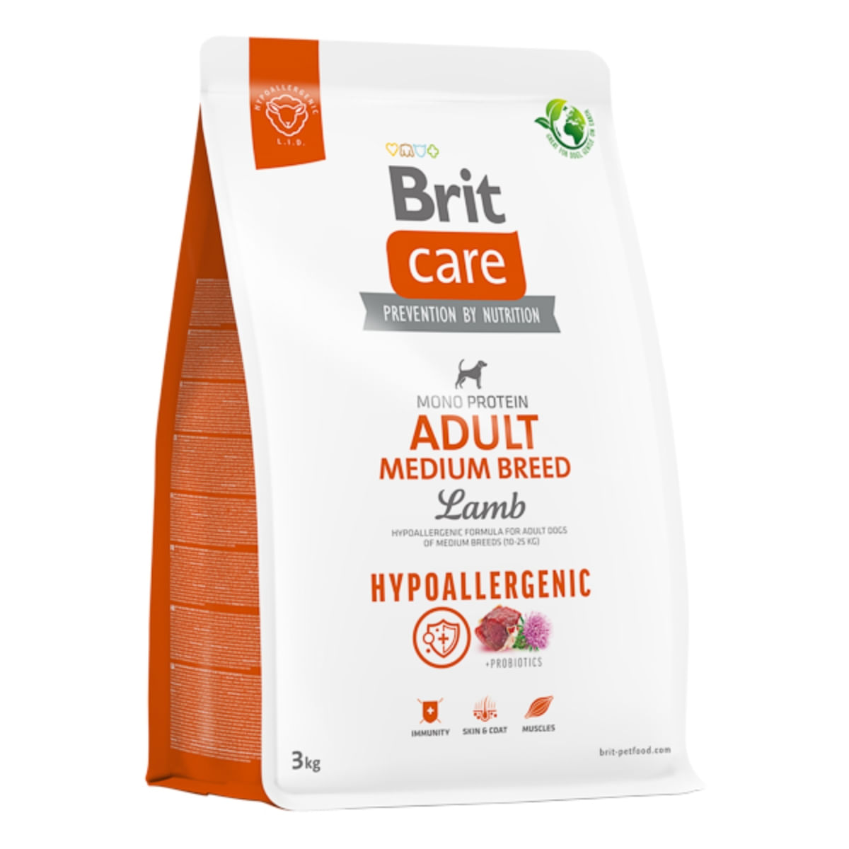 BRIT Care Hypoallergenic, M, Miel, hrană uscată monoproteică câini, sistem imunitar & alergii BRIT Care Hypoallergenic Adult Medium Breed, M, Miel, hrană uscată monoproteică câini, sistem imunitar & alergii, 3kg