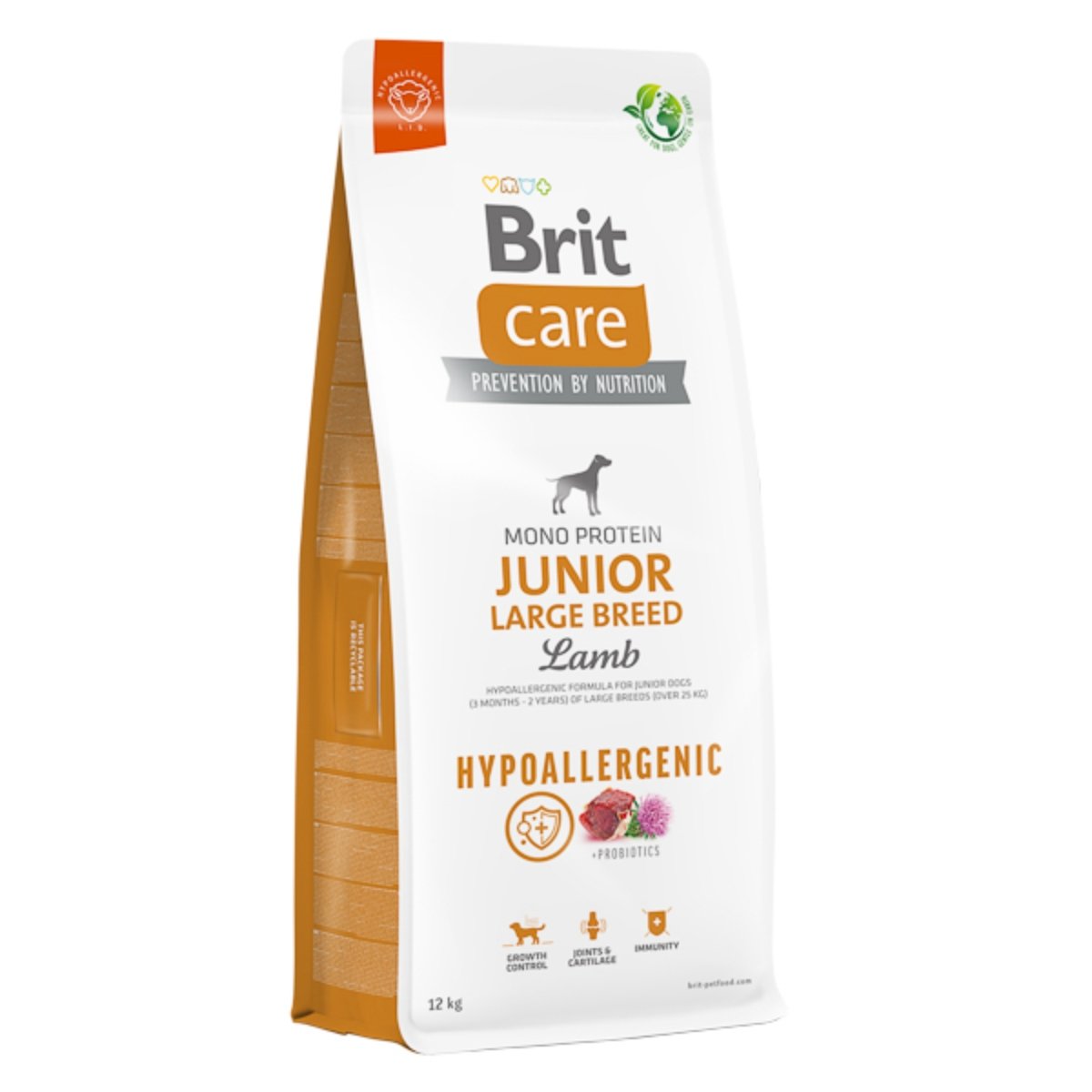 BRIT Care Hypoallergenic, L-XL, Miel, hrană uscată monoproteică câini junior, sistem imunitar & alergii BRIT Care Hypoallergenic Junior Large Breed, L-XL, Miel, hrană uscată monoproteică câini junior, sistem imunitar & alergii, 12kg - 1 | YEO