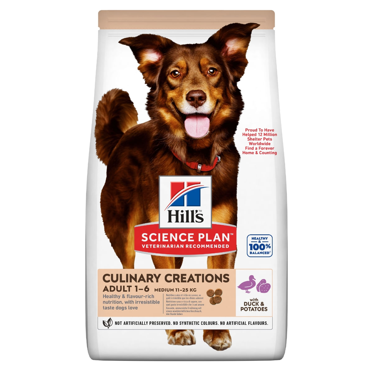 HILL\'S Science Plan Culinary Creations, M, Rață și Cartof, hrană uscată câini, 2.5kg - 1 | YEO
